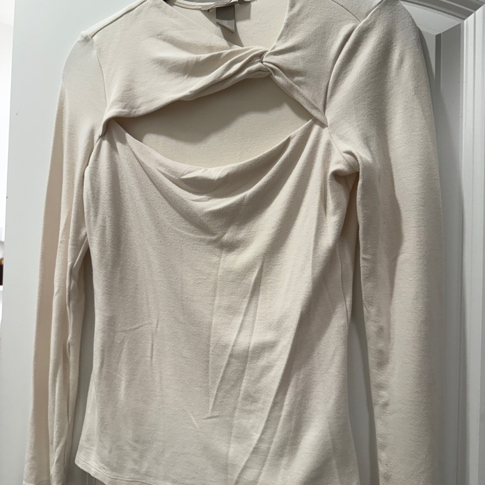 H&M Cream Draped Women's Blouse